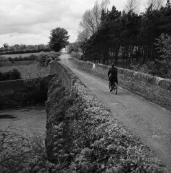 Cyclist on bridge